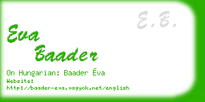 eva baader business card